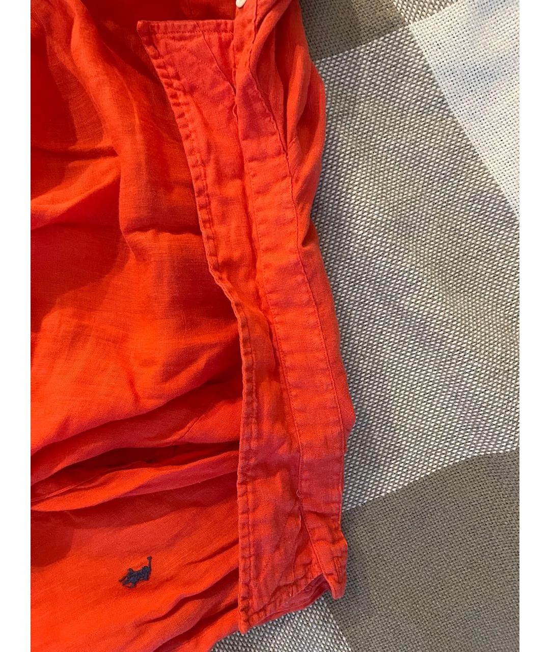 POLO RALPH LAUREN Оранжевая льняная рубашка, фото 8