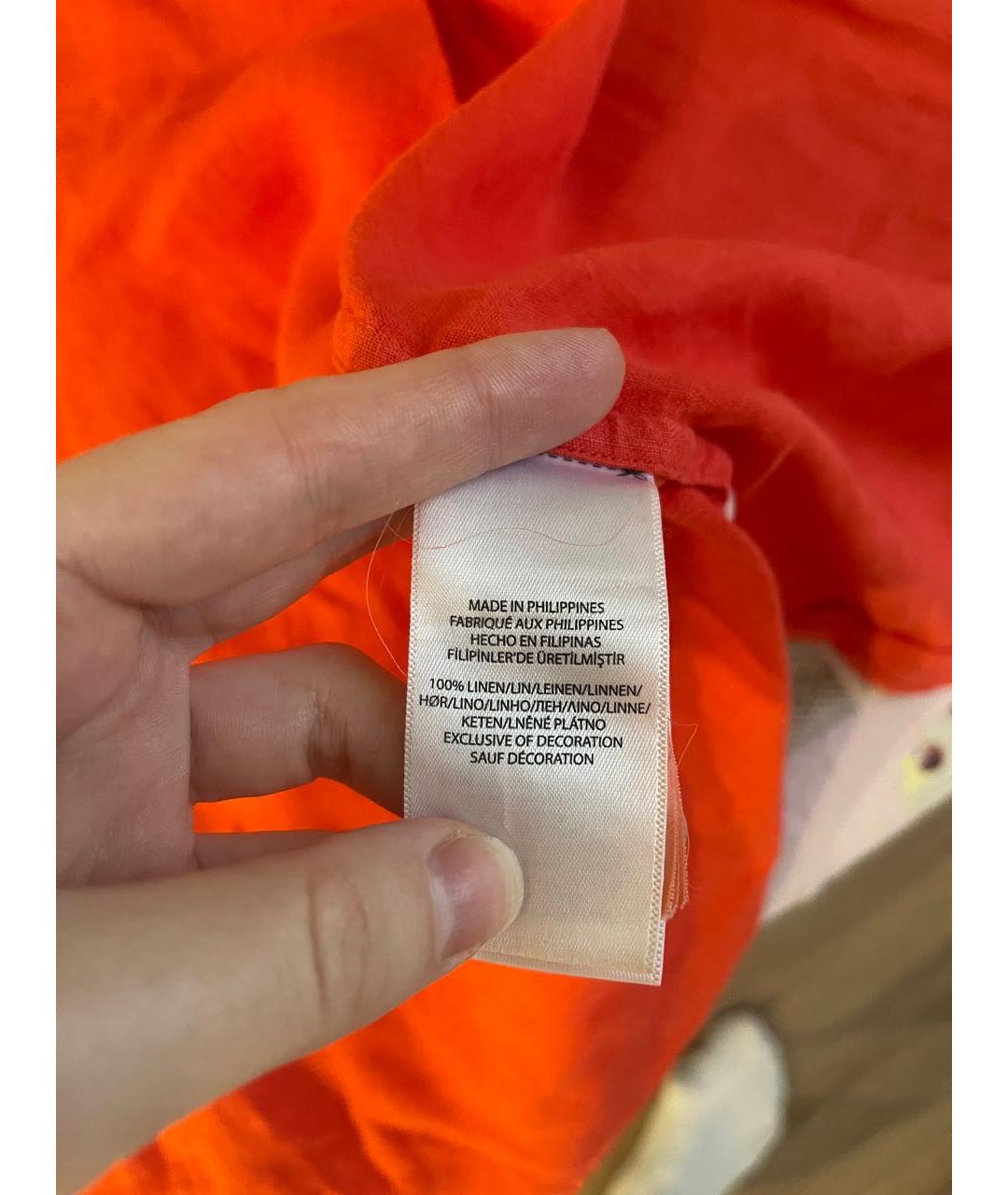 POLO RALPH LAUREN Оранжевая льняная рубашка, фото 4
