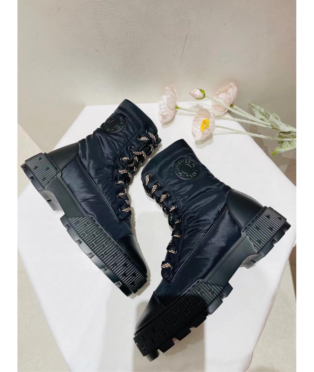 HERMES Черные кожаные ботинки, фото 2