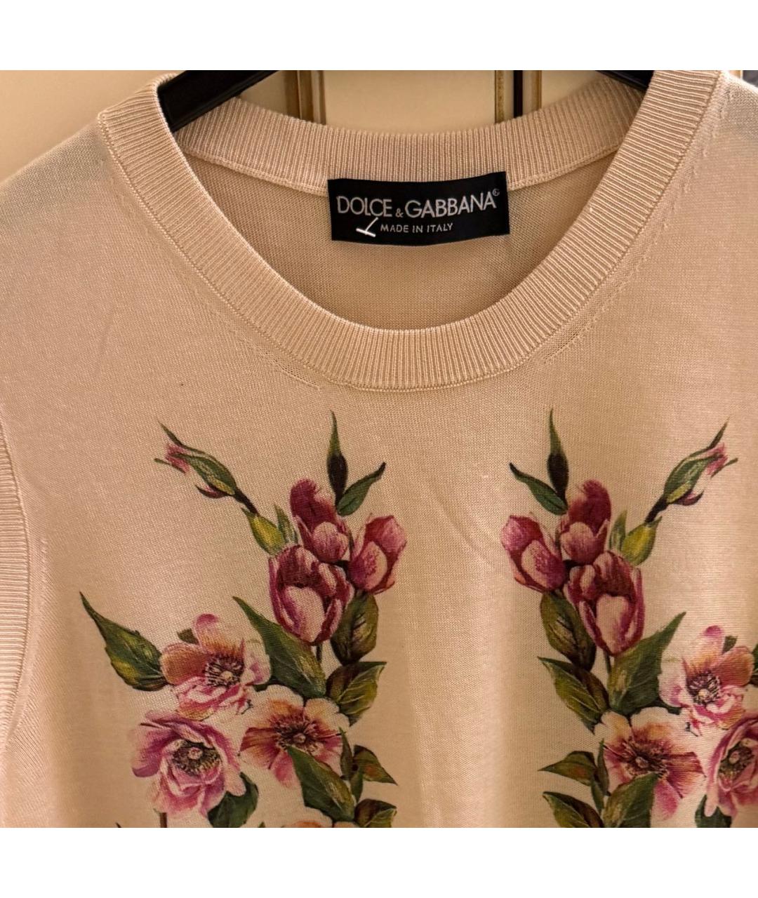 DOLCE&GABBANA Бежевая футболка, фото 3