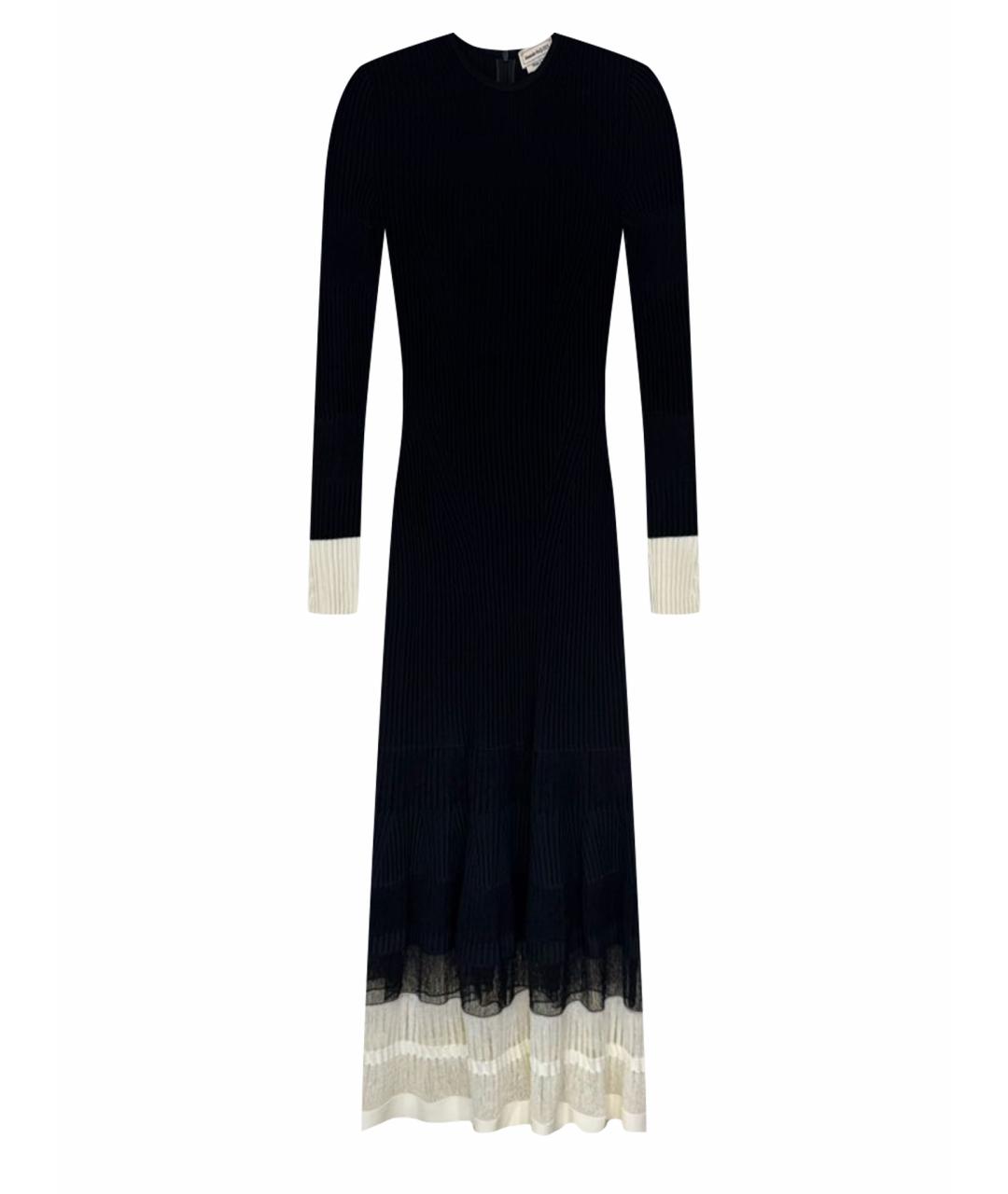ALEXANDER MCQUEEN Черное вискозное повседневное платье, фото 1
