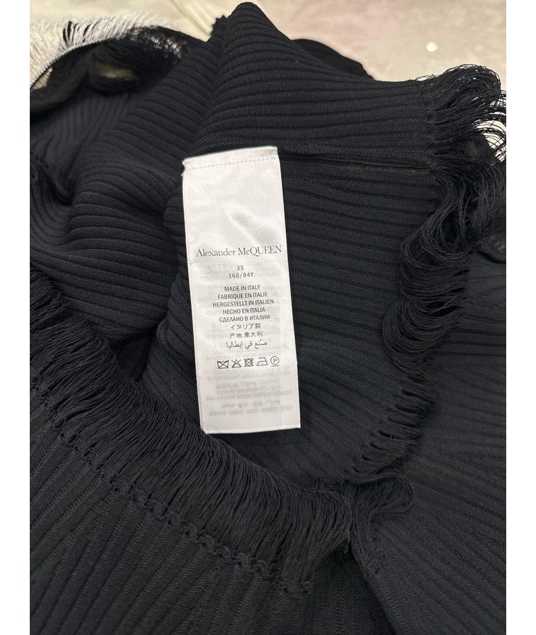 ALEXANDER MCQUEEN Черное вискозное повседневное платье, фото 5