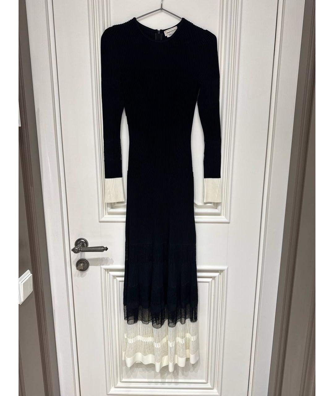 ALEXANDER MCQUEEN Черное вискозное повседневное платье, фото 6