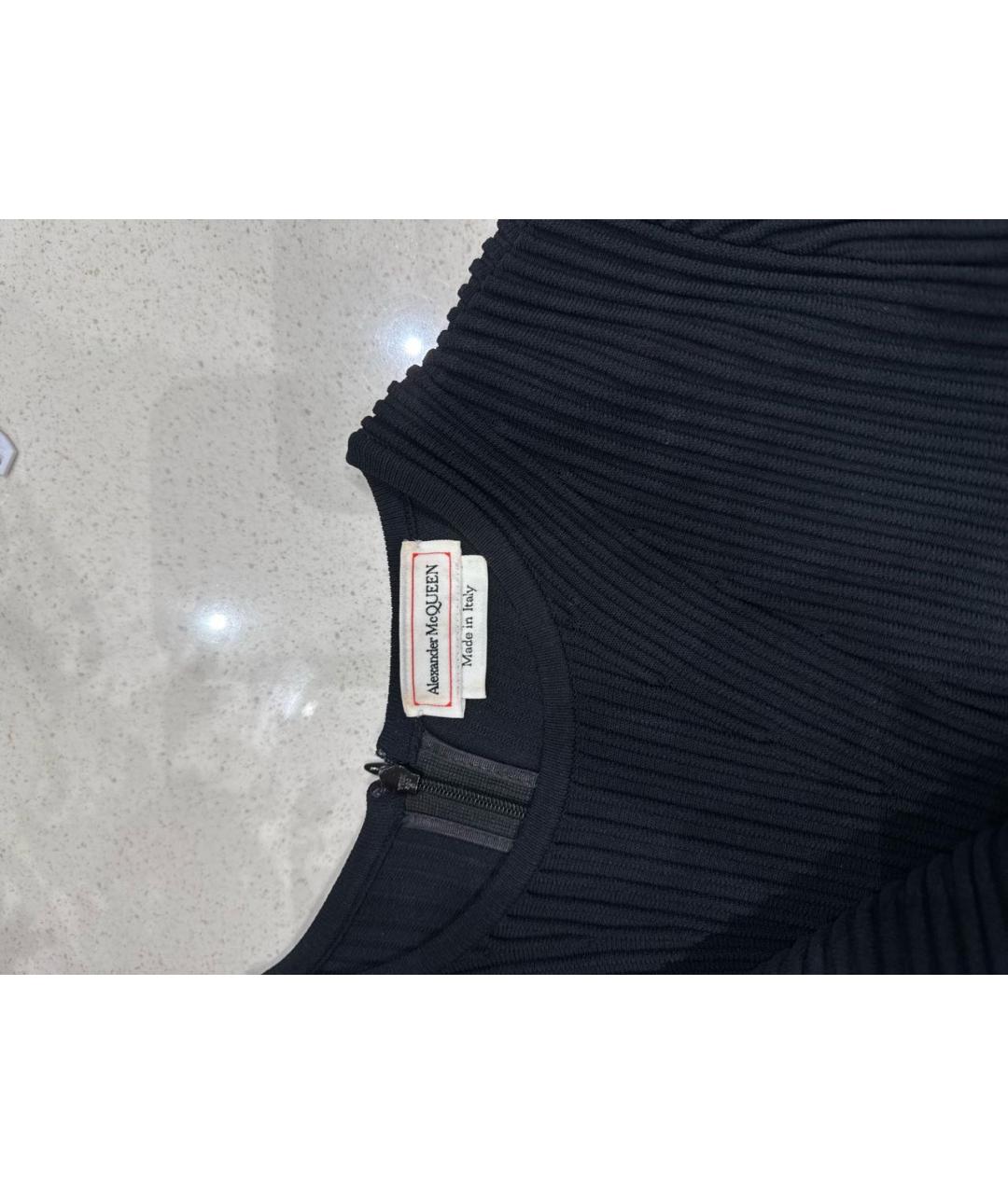 ALEXANDER MCQUEEN Черное вискозное повседневное платье, фото 3