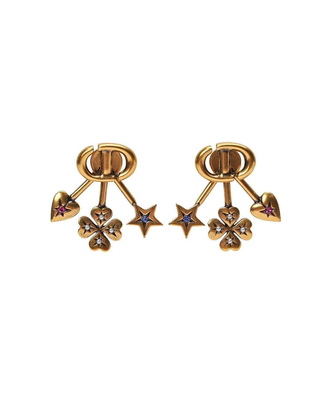 CHRISTIAN DIOR Золотые позолоченные серьги, фото 1