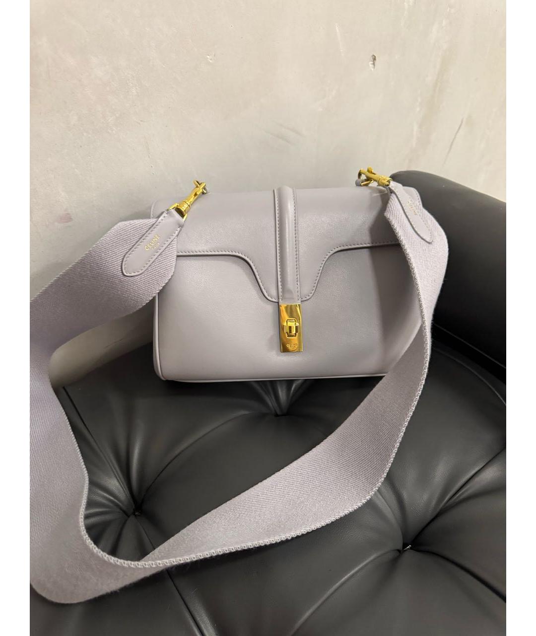 CELINE Голубая кожаная сумка через плечо, фото 2