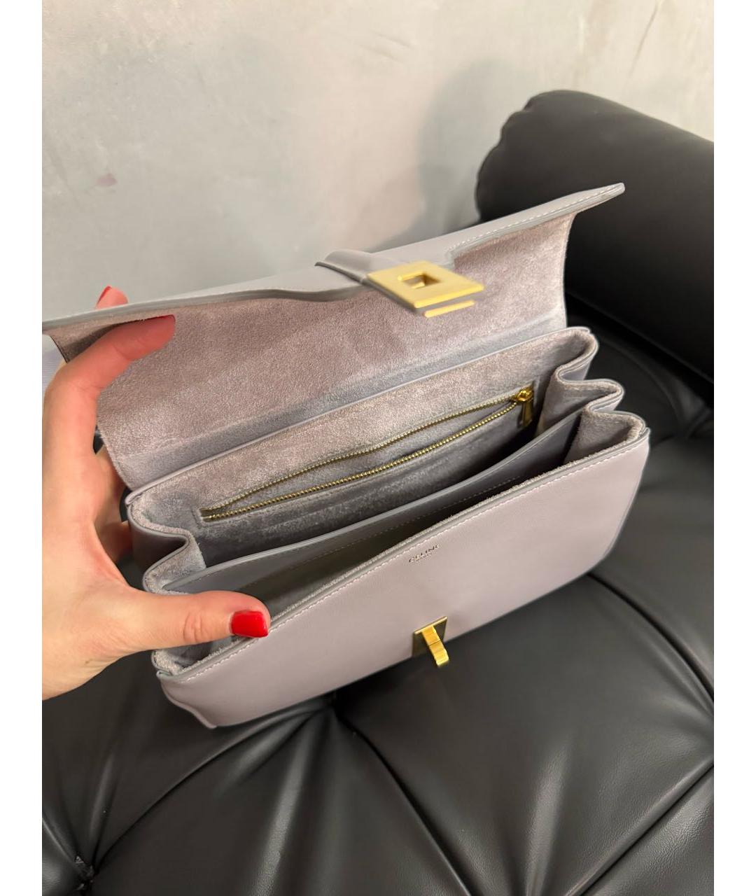 CELINE Голубая кожаная сумка через плечо, фото 4