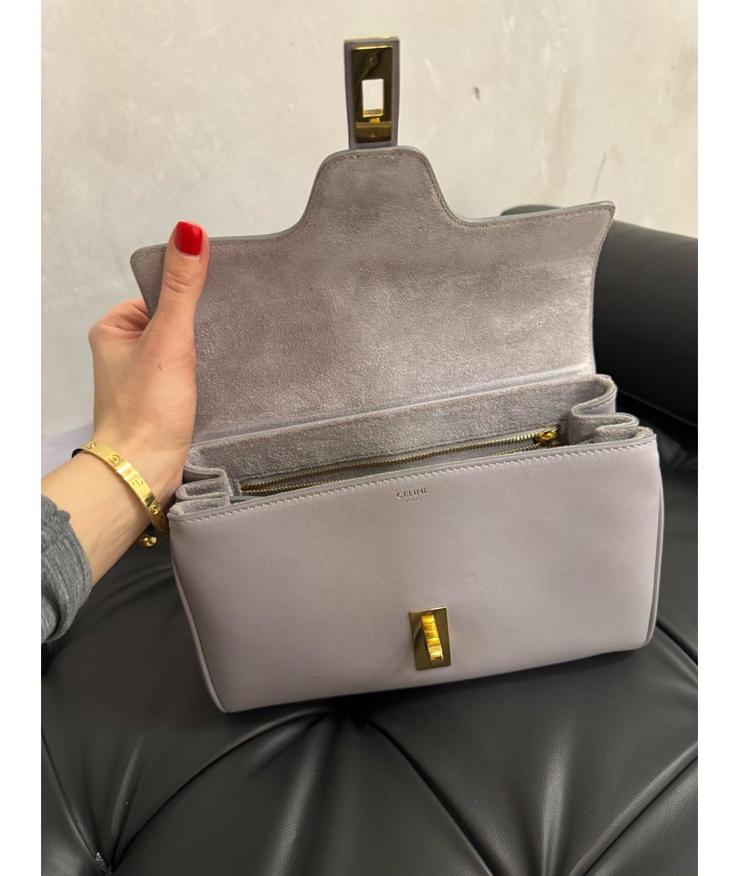 CELINE Голубая кожаная сумка через плечо, фото 3