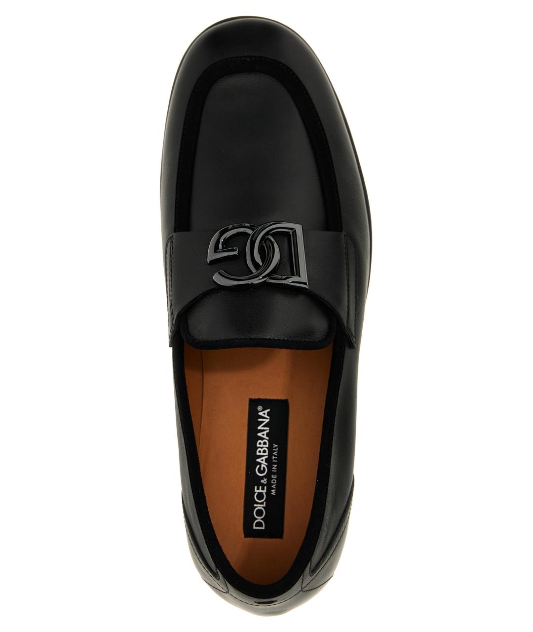 DOLCE&GABBANA Черные кожаные лоферы, фото 4