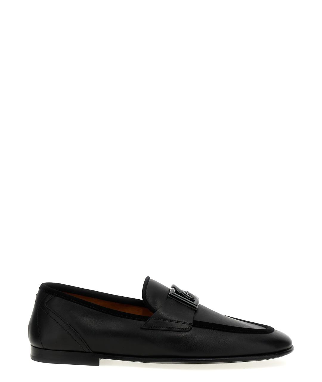 DOLCE&GABBANA Черные кожаные лоферы, фото 1