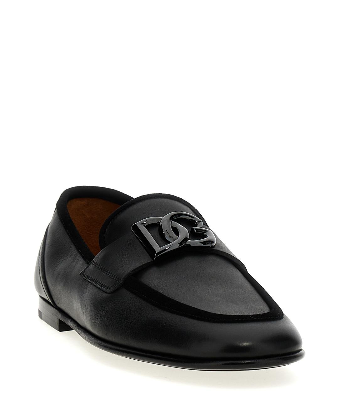 DOLCE&GABBANA Черные кожаные лоферы, фото 2