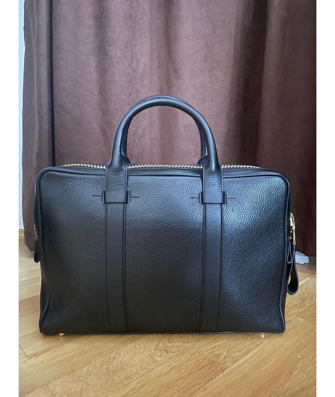 TOM FORD Черный кожаный портфель, фото 3