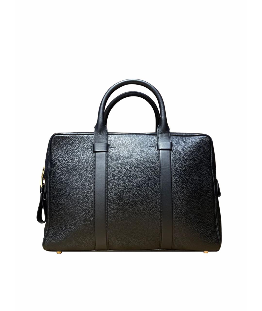TOM FORD Черный кожаный портфель, фото 1