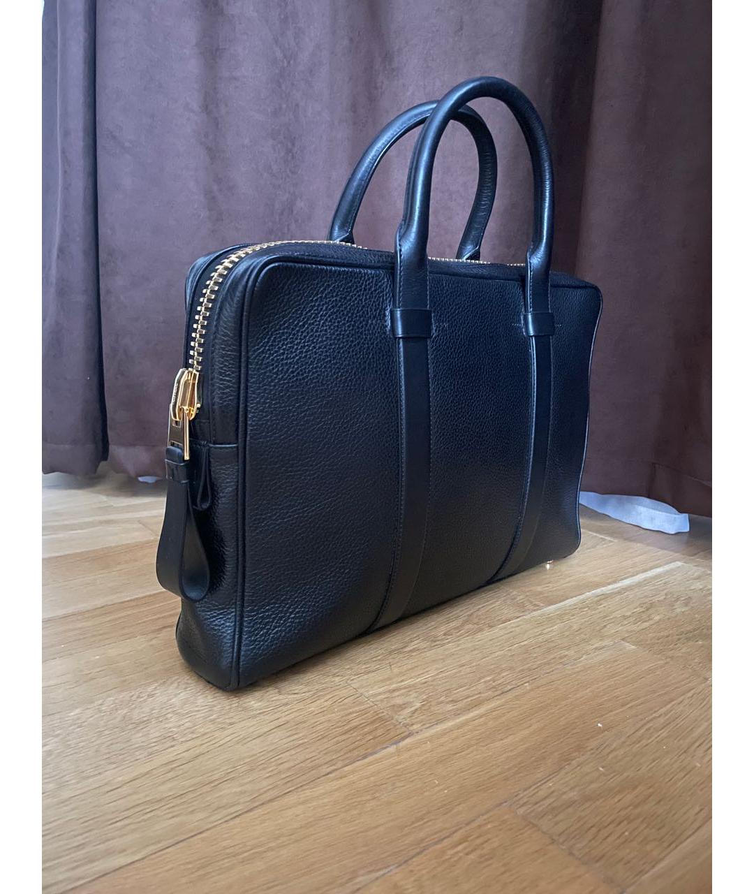 TOM FORD Черный кожаный портфель, фото 2