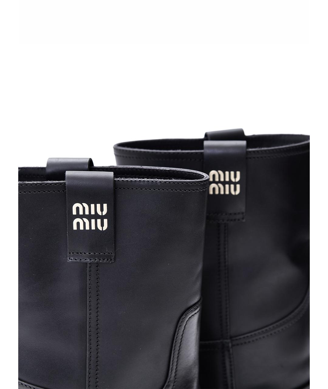 MIU MIU Черные кожаные ботинки, фото 6