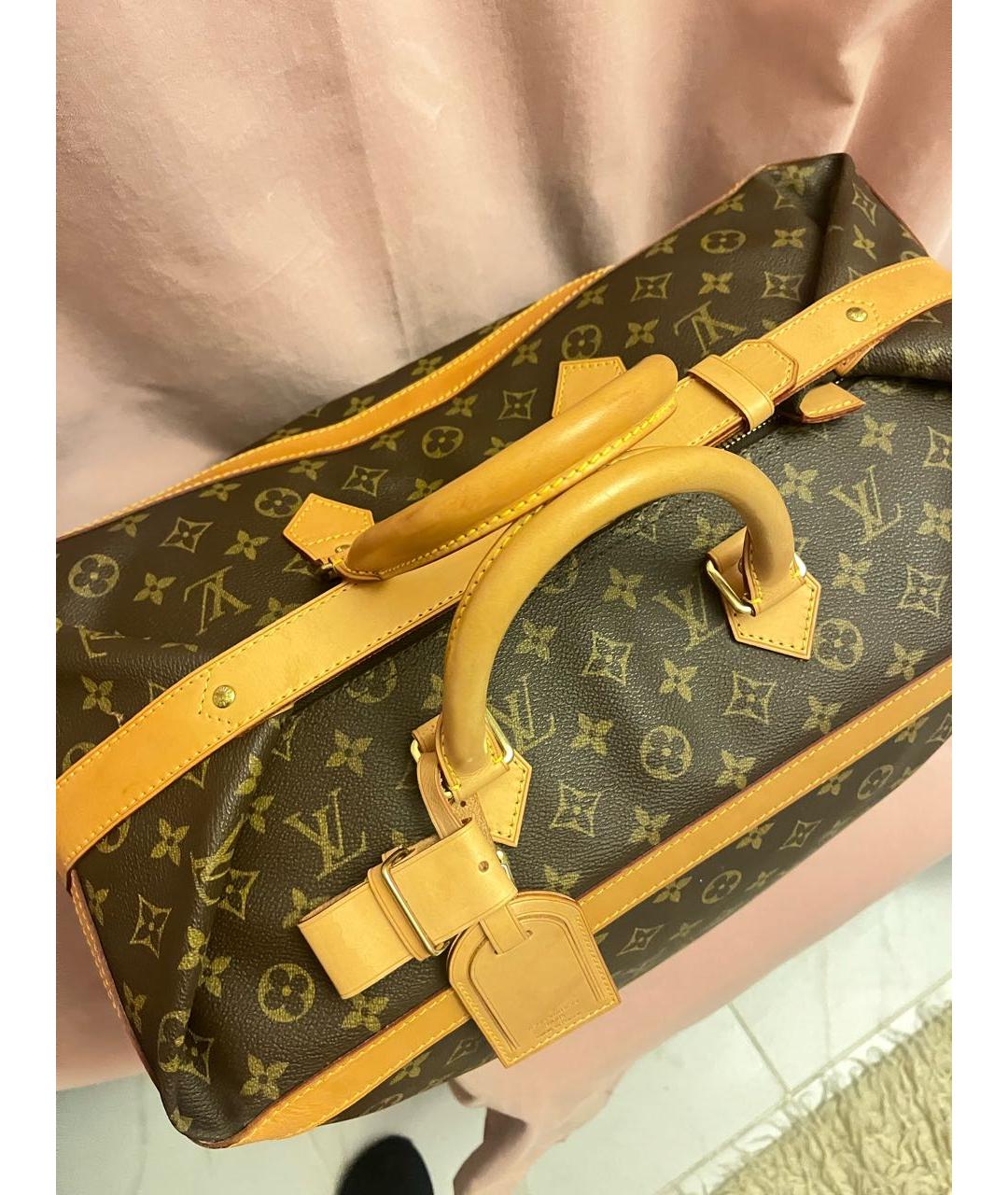 LOUIS VUITTON Коричневая кожаная сумка с короткими ручками, фото 4