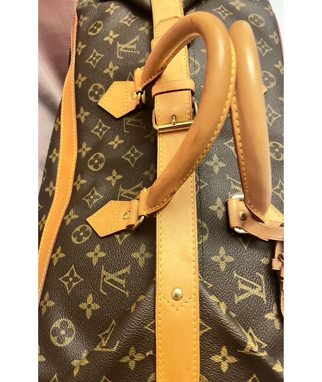 LOUIS VUITTON Коричневая кожаная сумка с короткими ручками, фото 5