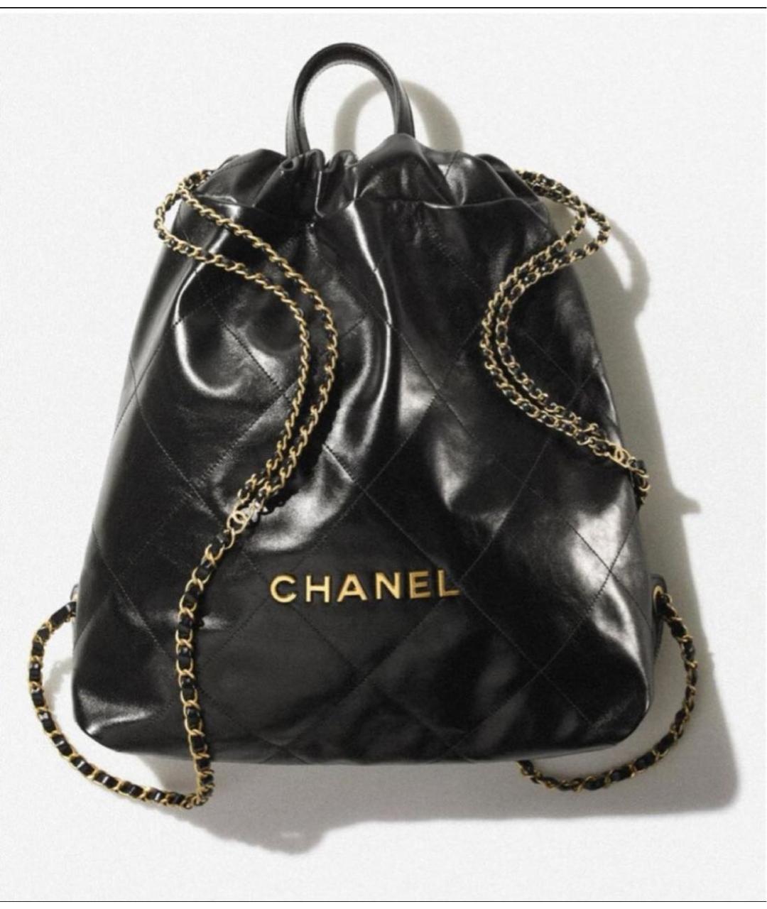 CHANEL Черный кожаный рюкзак, фото 7