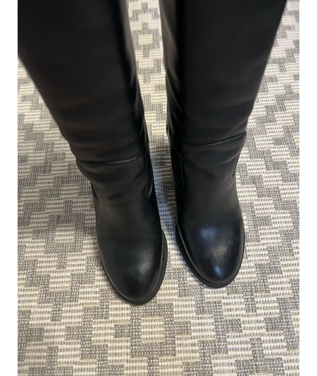 LOUIS VUITTON Черные кожаные сапоги, фото 2