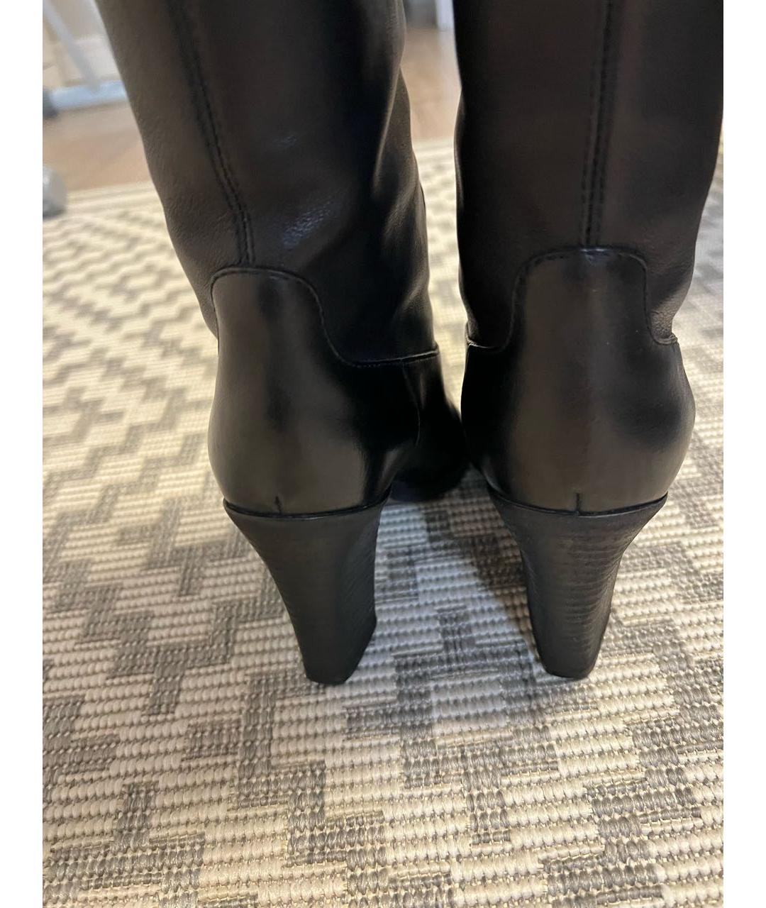 LOUIS VUITTON Черные кожаные сапоги, фото 3