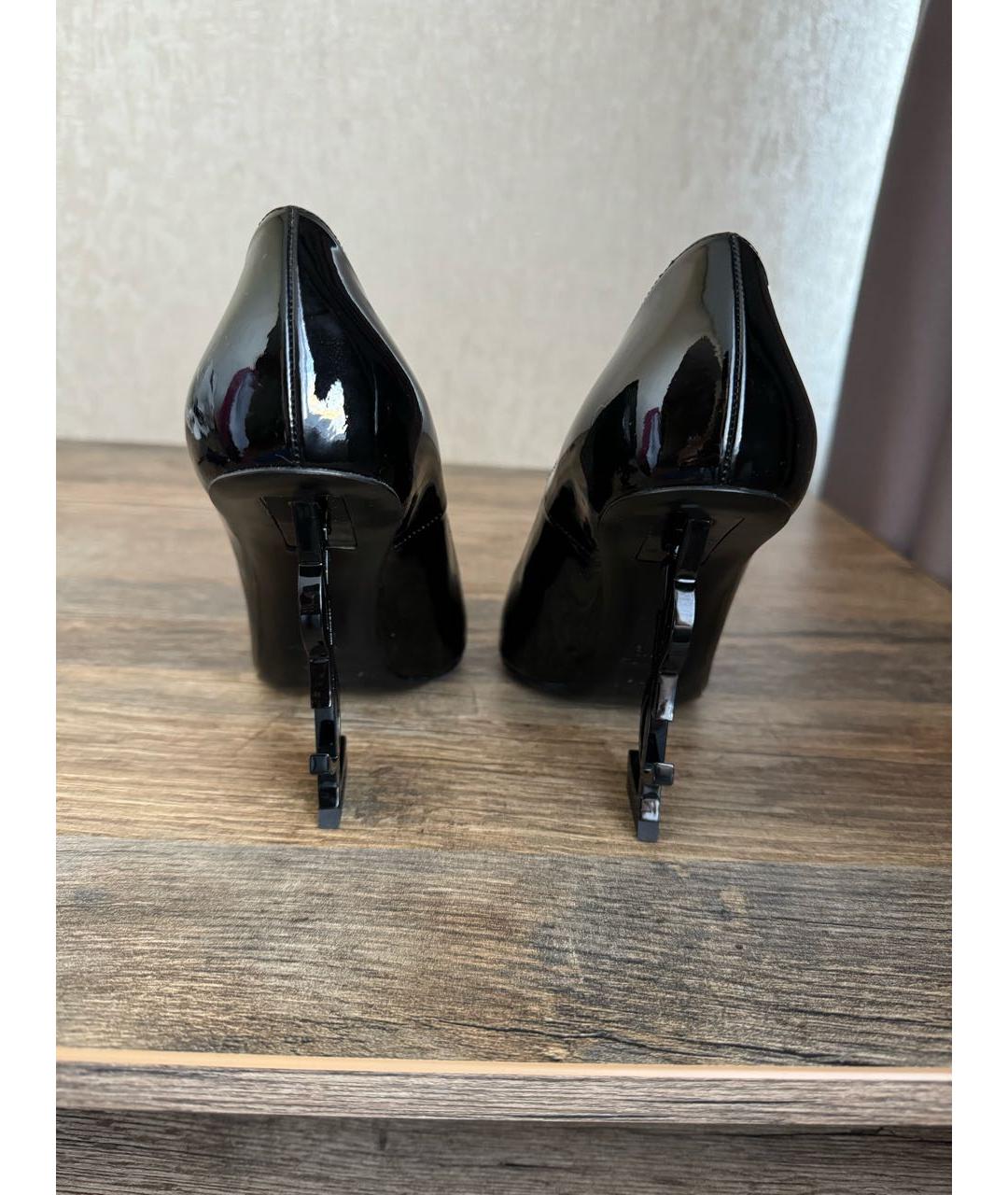 SAINT LAURENT Черные туфли из лакированной кожи, фото 4