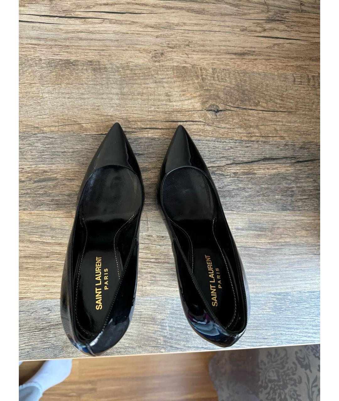 SAINT LAURENT Черные туфли из лакированной кожи, фото 3
