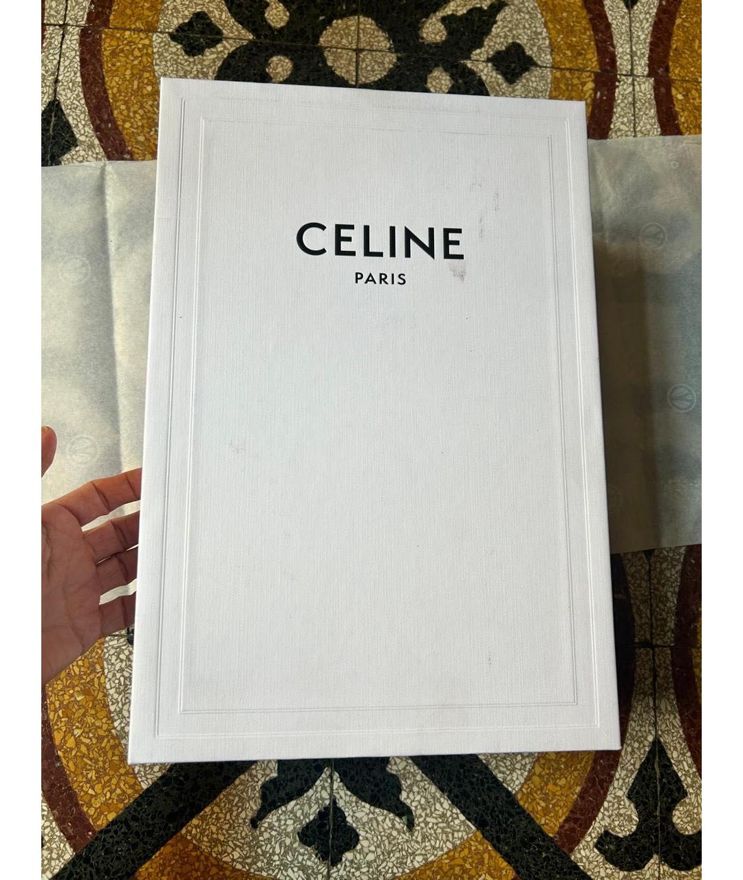 CELINE Черные кожаные босоножки, фото 5