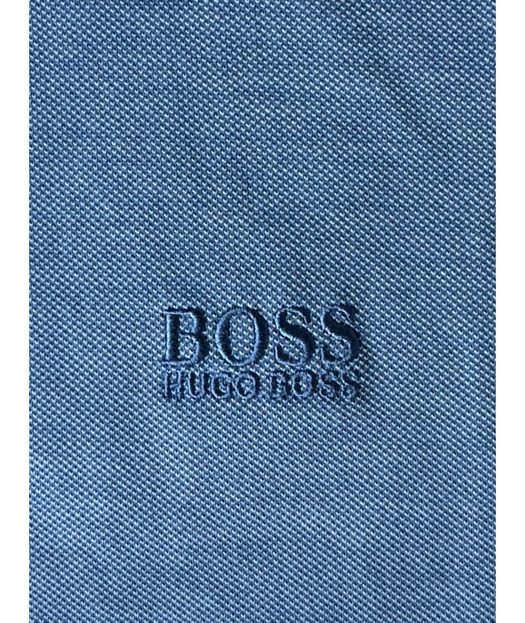 HUGO BOSS Голубое хлопковое поло с коротким рукавом, фото 5