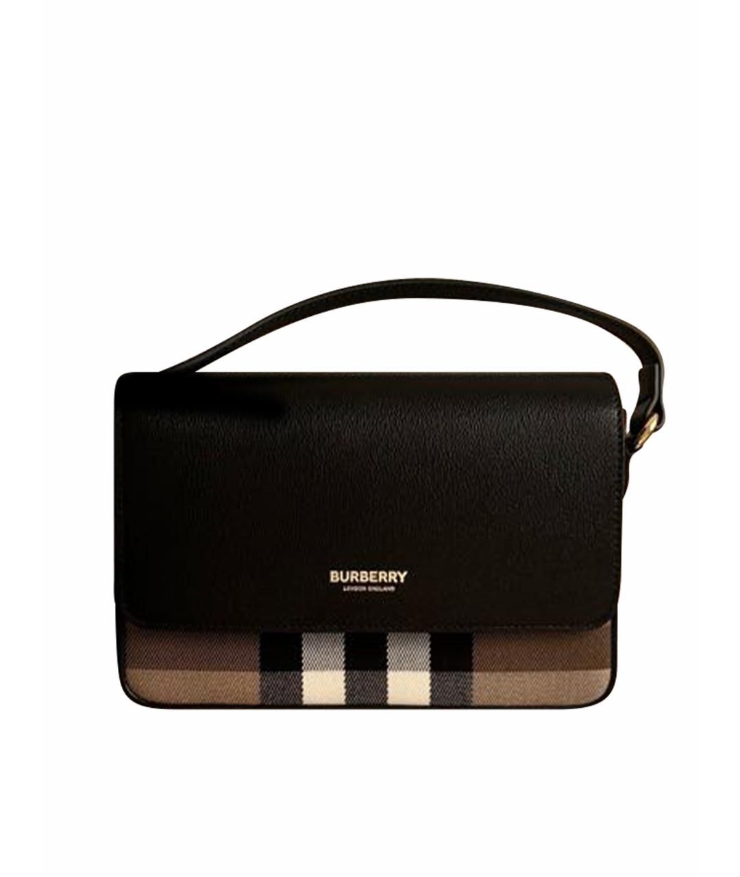 BURBERRY Черная кожаная сумка через плечо, фото 1