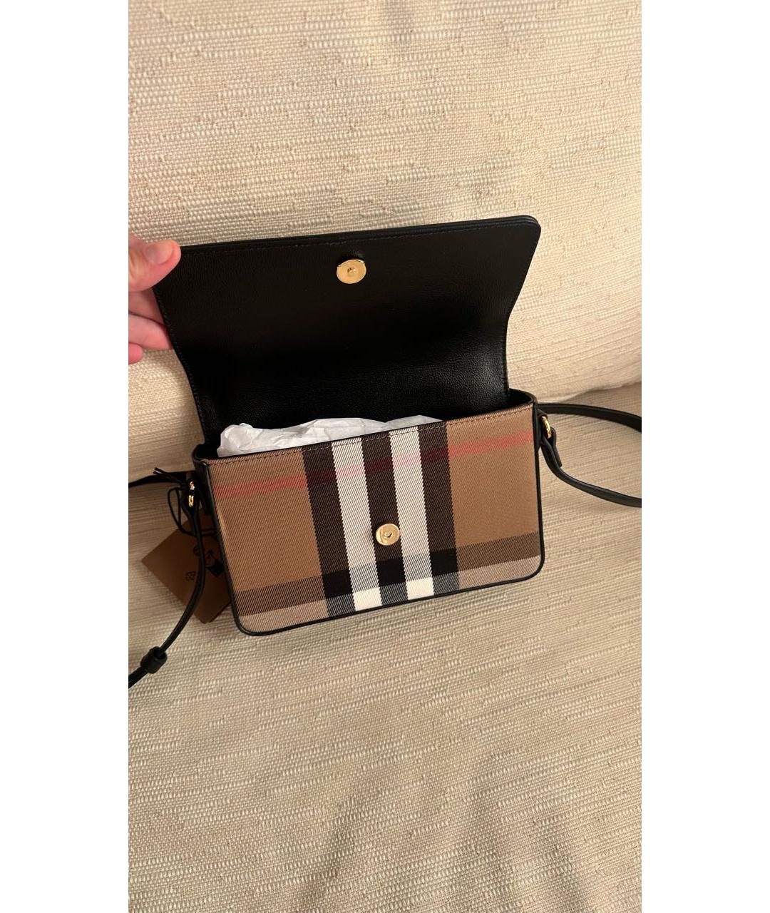 BURBERRY Черная кожаная сумка через плечо, фото 4