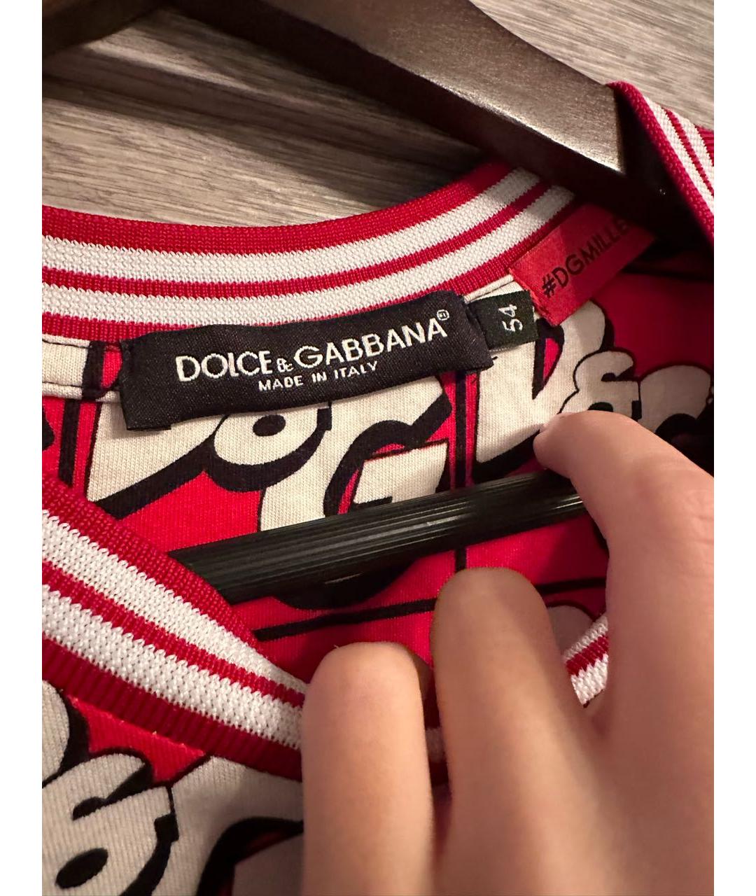 DOLCE&GABBANA Красная хлопковая футболка, фото 3