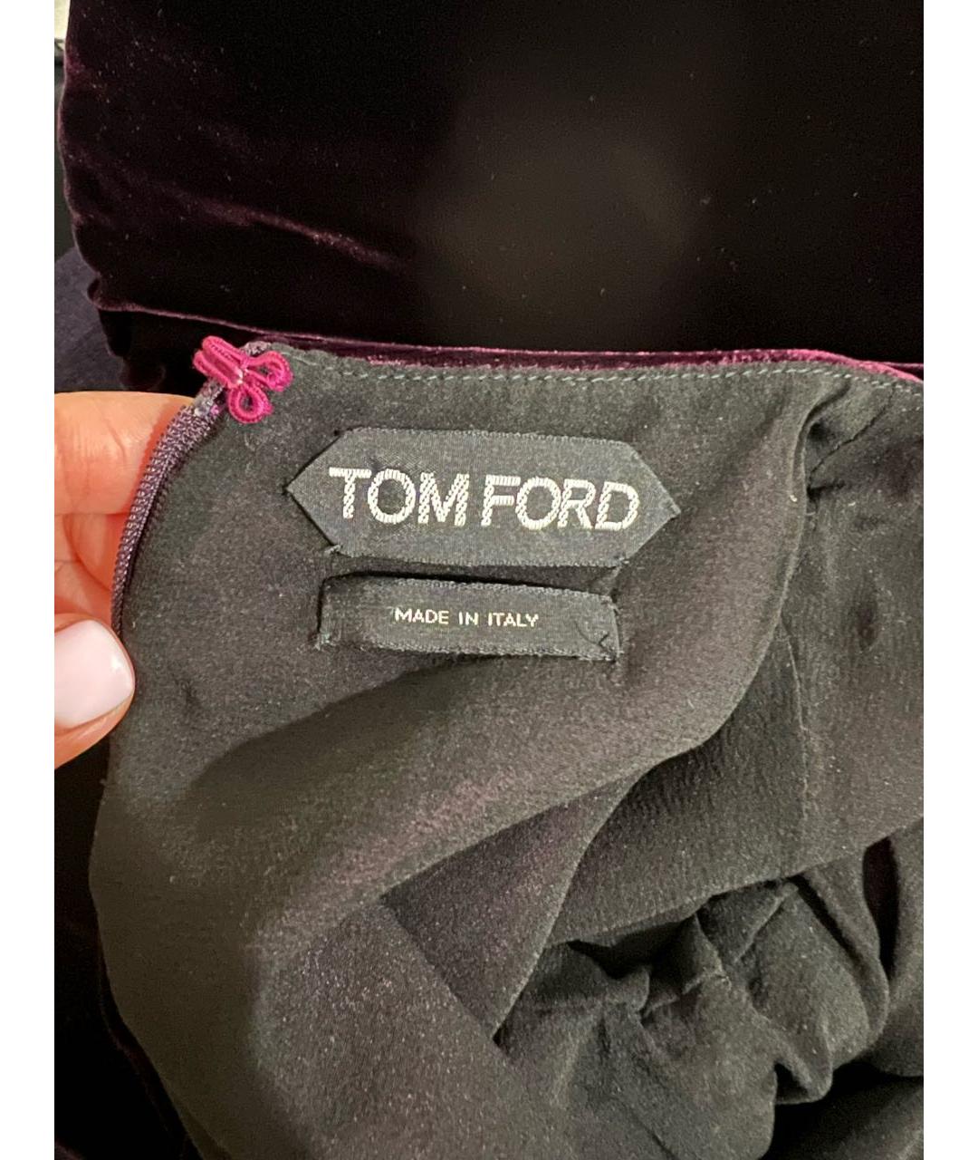 TOM FORD Бордовое вискозное повседневное платье, фото 4