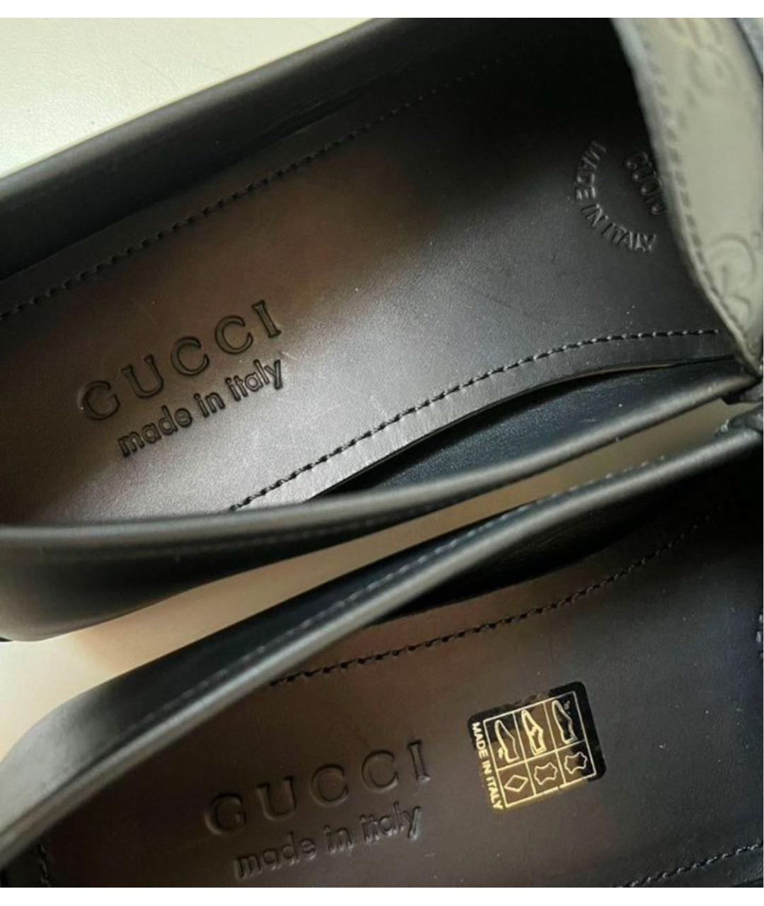 GUCCI Черные кожаные мокасины, фото 5