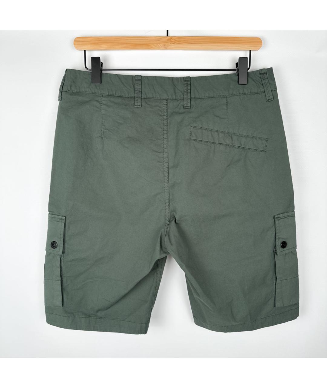 STONE ISLAND Зеленые хлопковые шорты, фото 2
