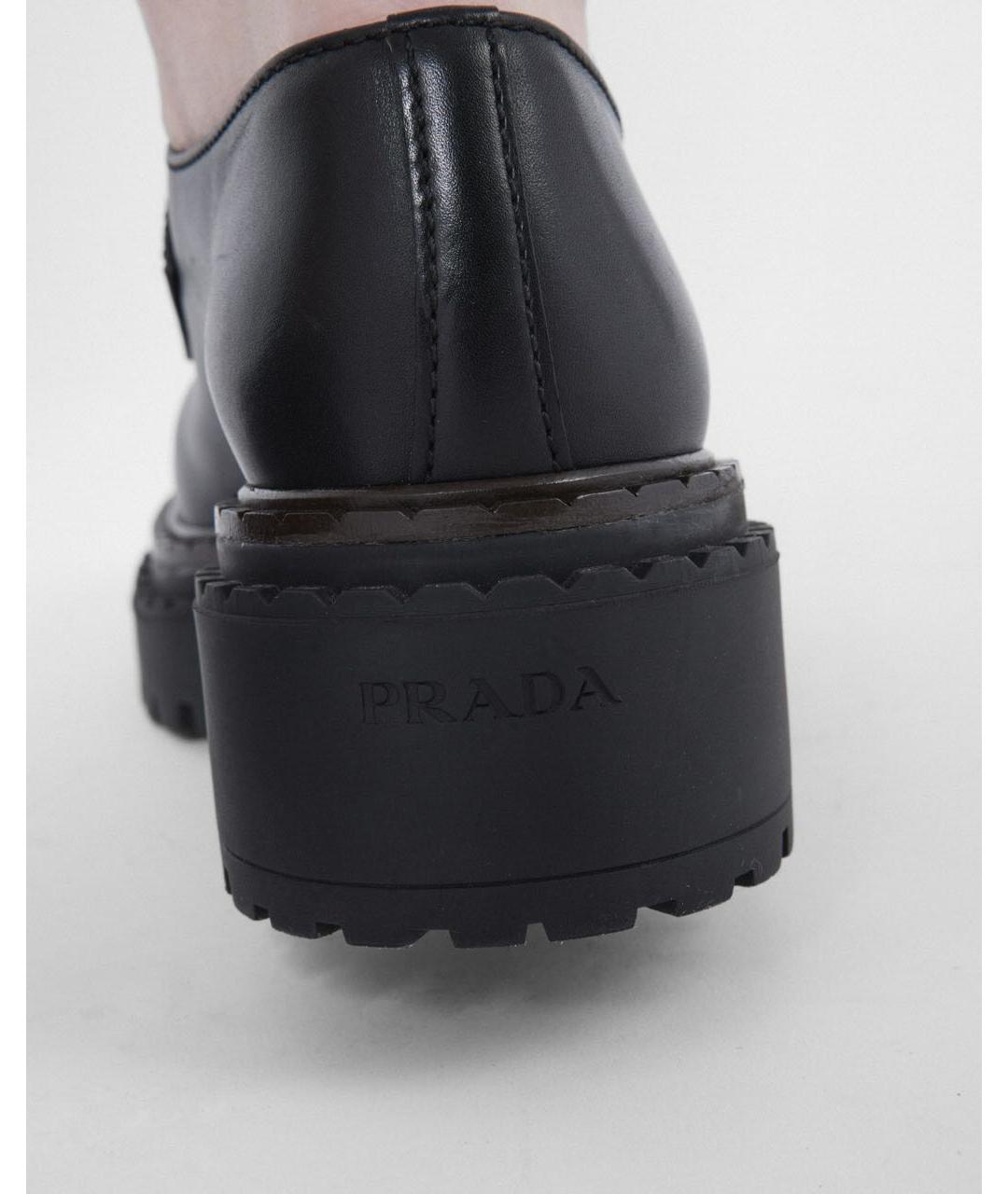 PRADA Черные кожаные лоферы, фото 4