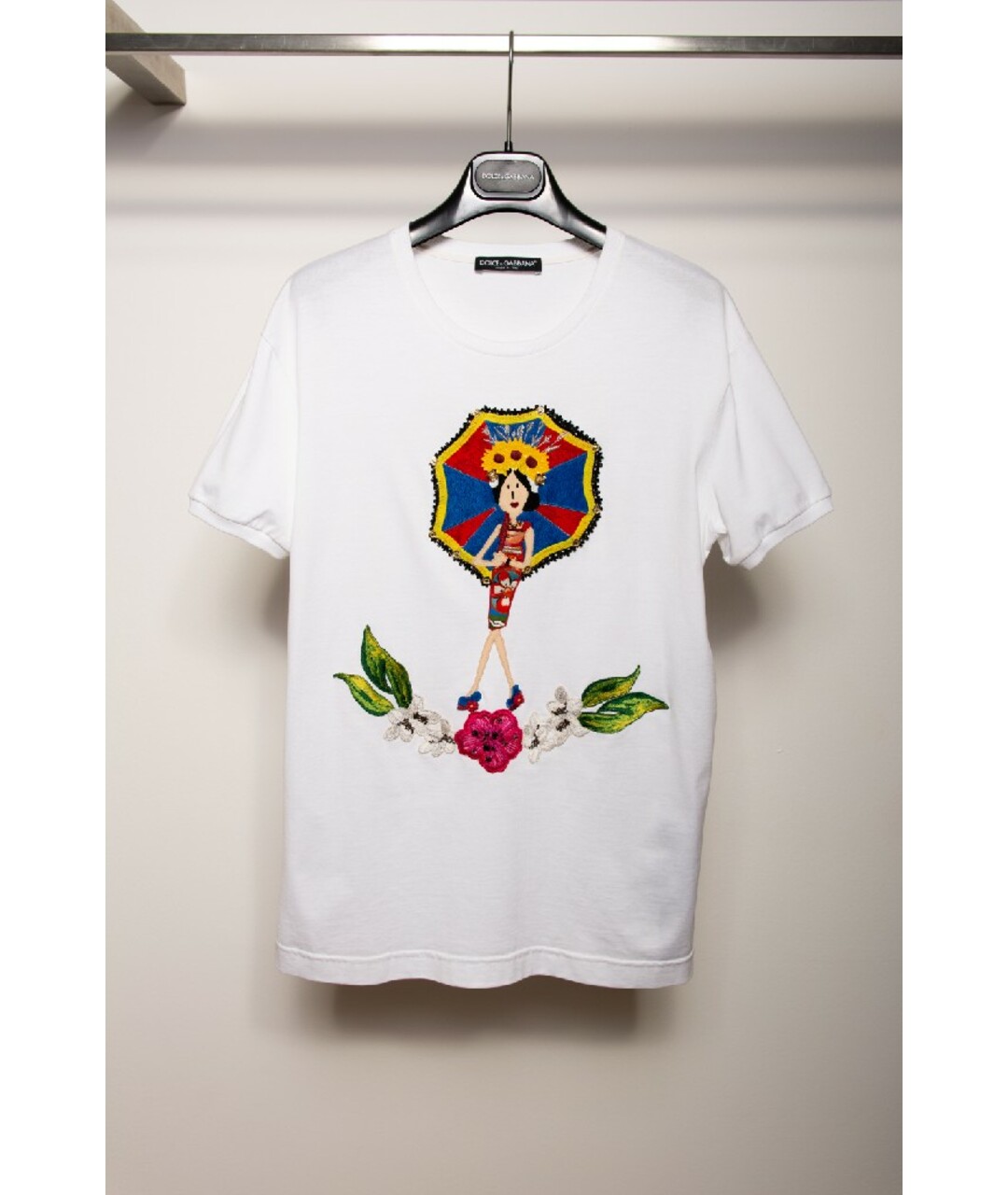 DOLCE&GABBANA Белая хлопковая футболка, фото 5