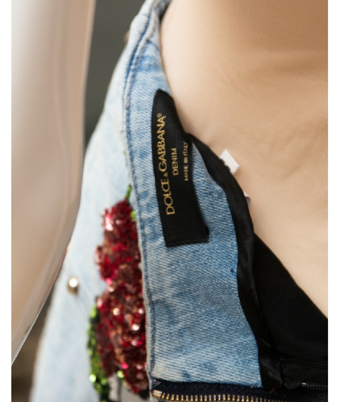 DOLCE&GABBANA Голубая хлопковая юбка мини, фото 7