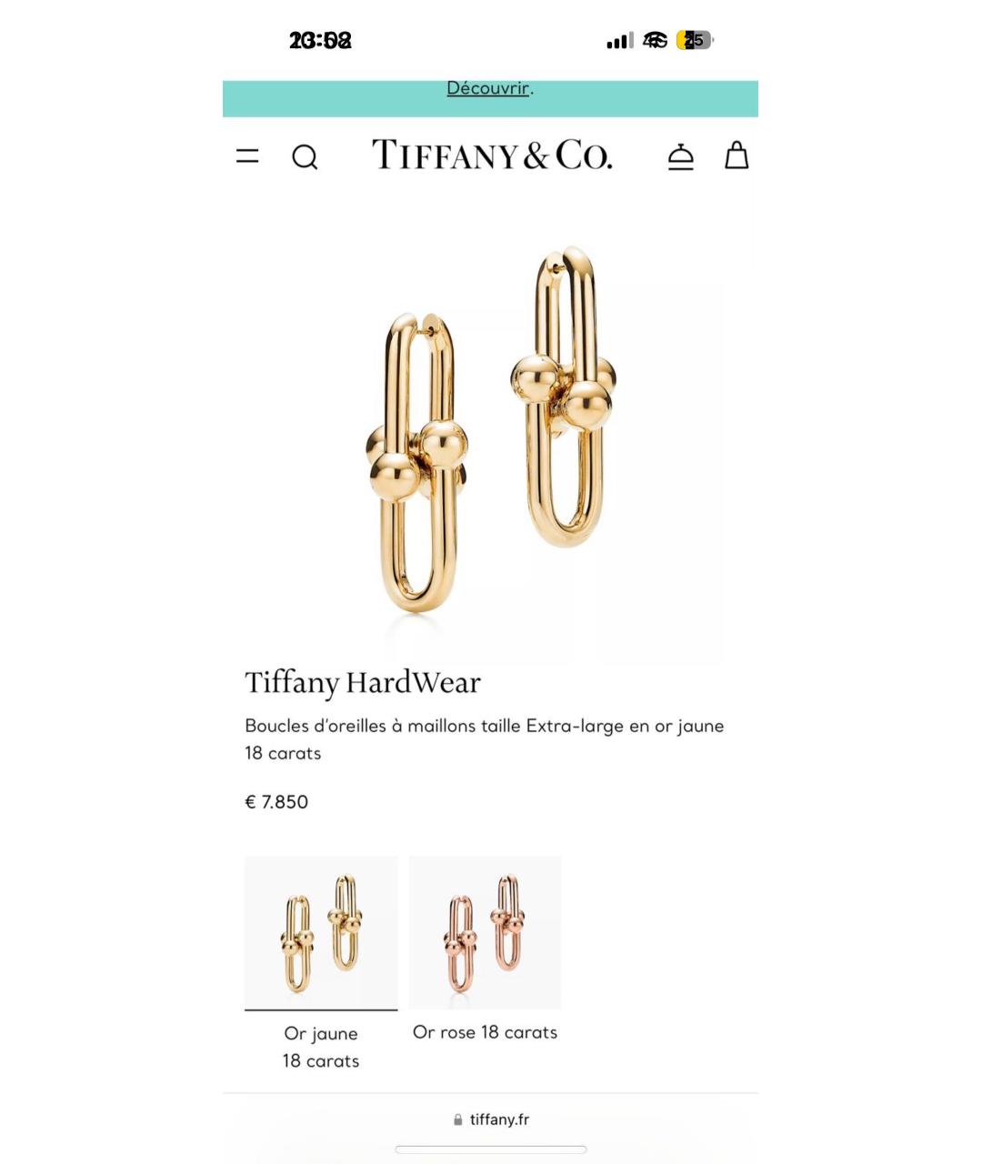 TIFFANY&CO Золотые серьги из желтого золота, фото 5