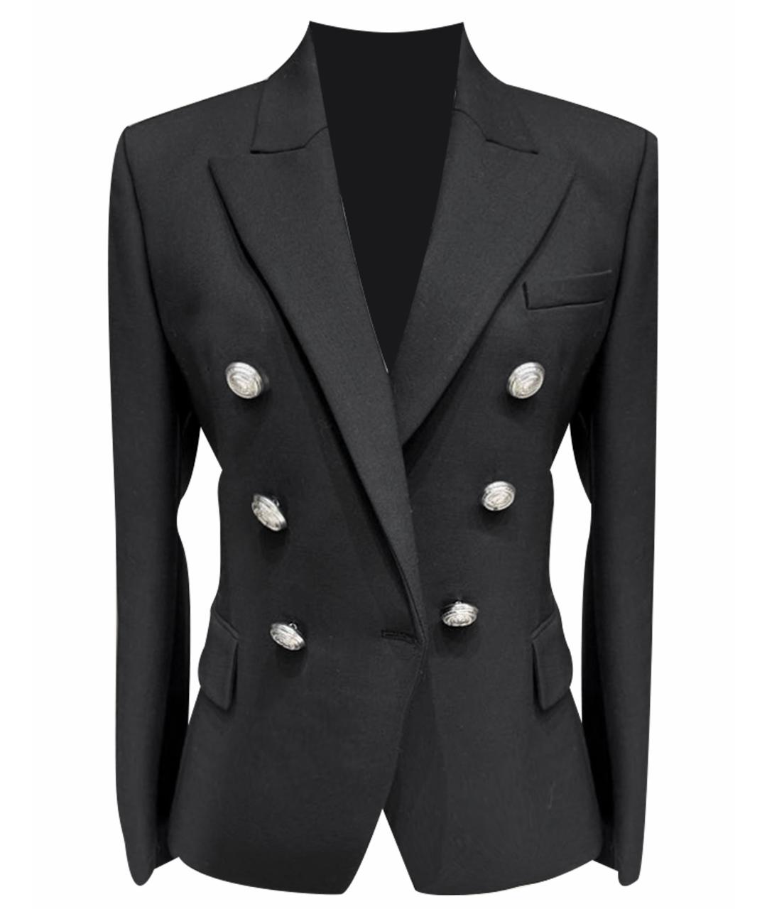BALMAIN Черный шерстяной жакет/пиджак, фото 1