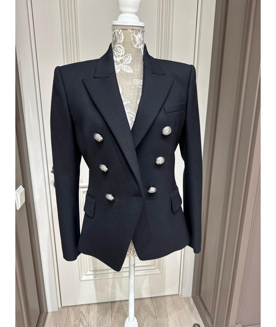 BALMAIN Черный шерстяной жакет/пиджак, фото 5