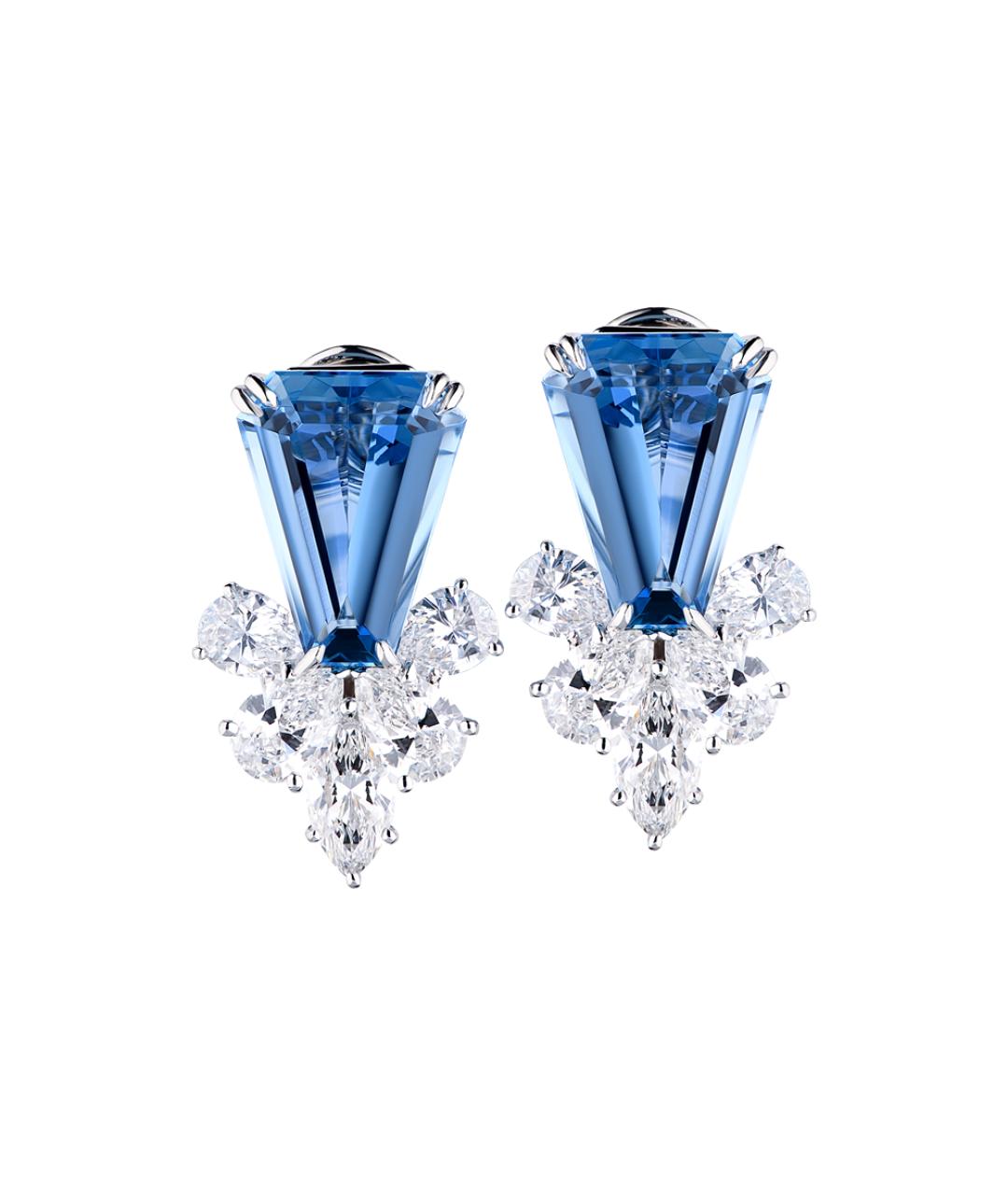 Harry Winston Бирюзовые платиновые серьги, фото 3