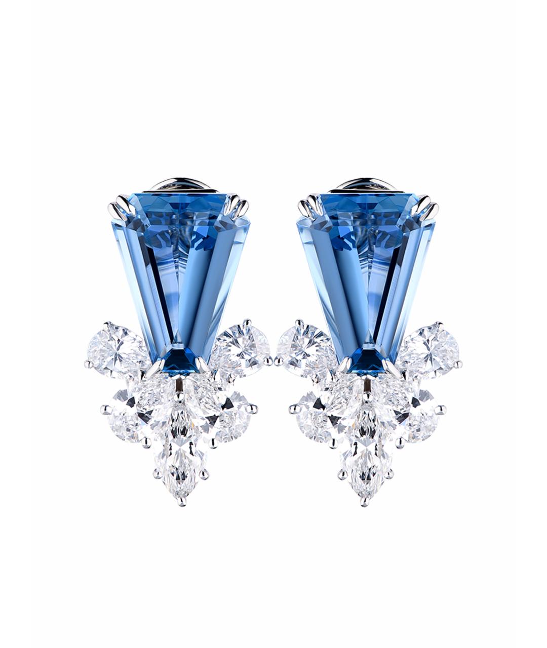 Harry Winston Бирюзовые платиновые серьги, фото 1