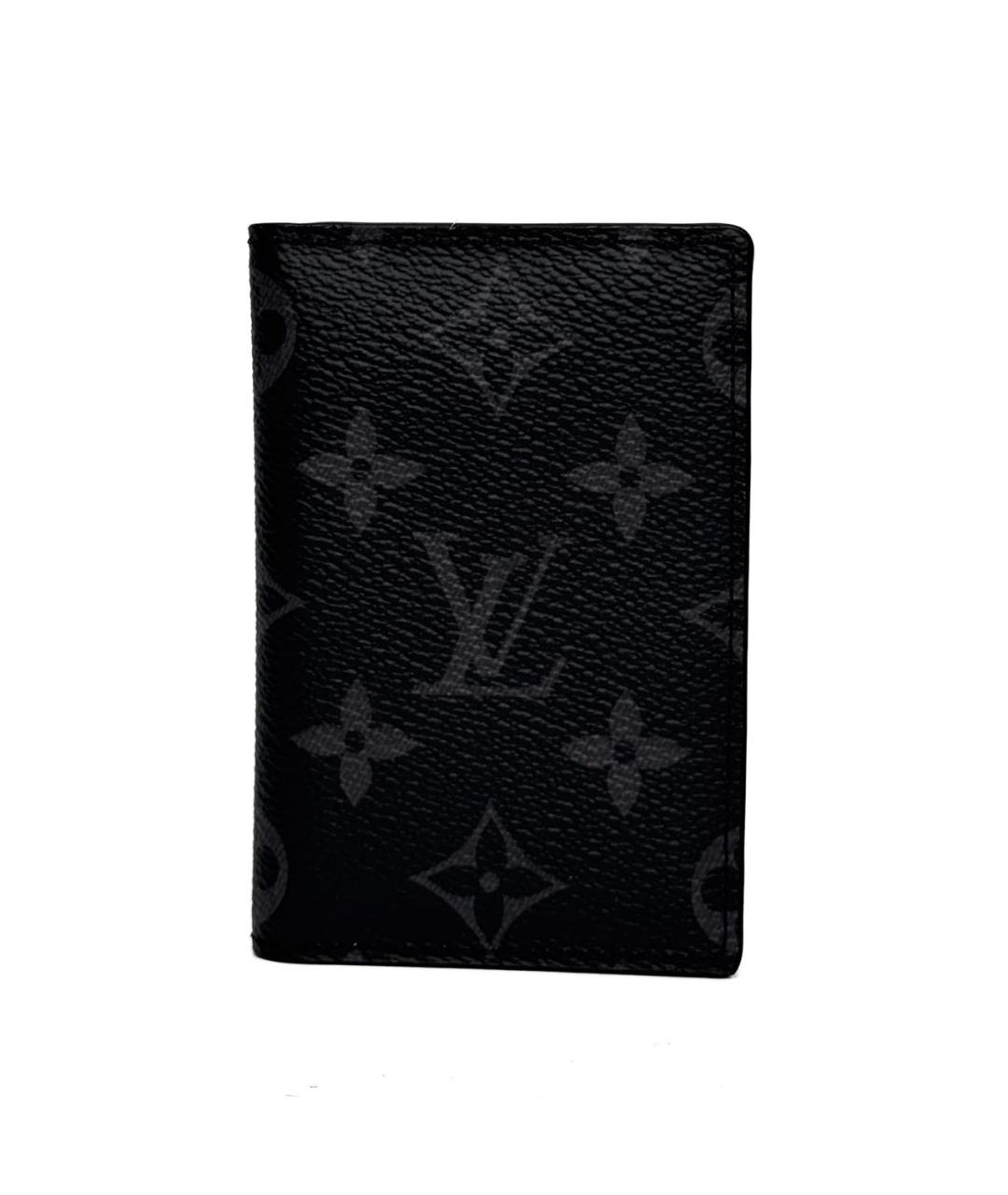 LOUIS VUITTON Черный кожаный кардхолдер, фото 1