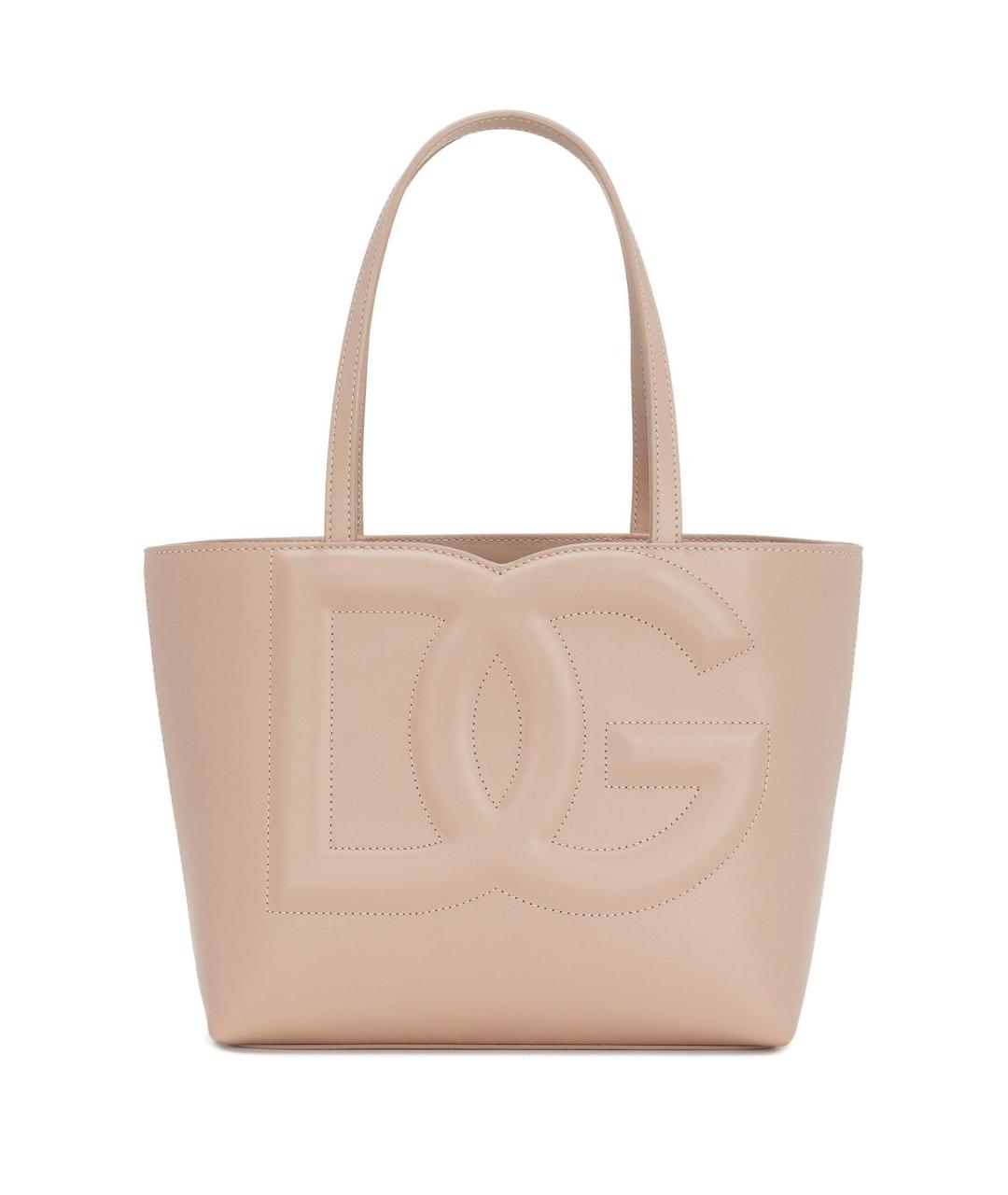 DOLCE&GABBANA Бежевая кожаная сумка тоут, фото 1
