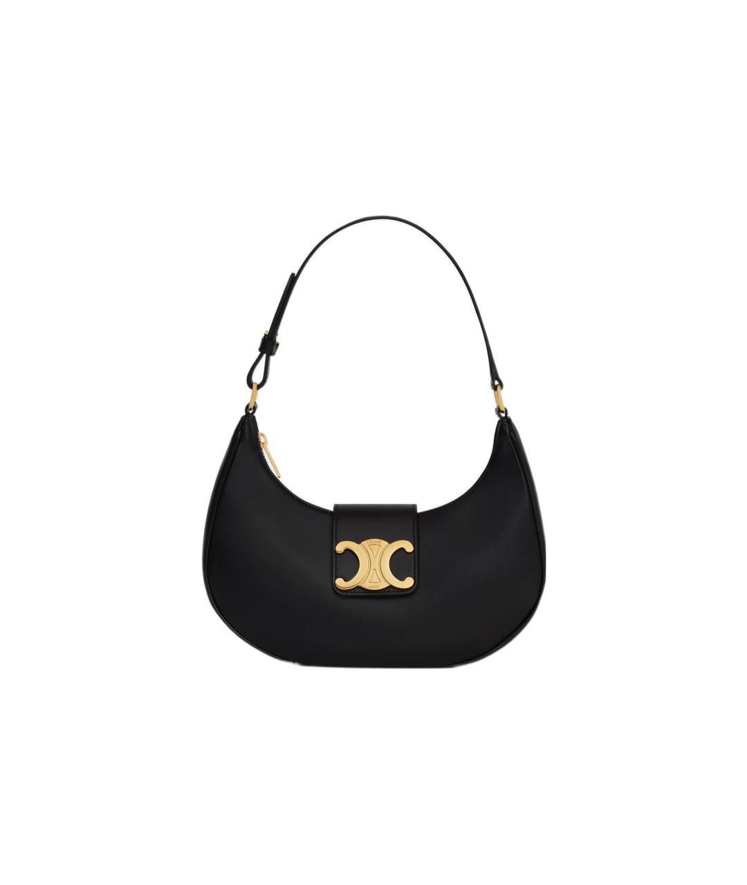 CELINE Черная кожаная сумка через плечо, фото 1