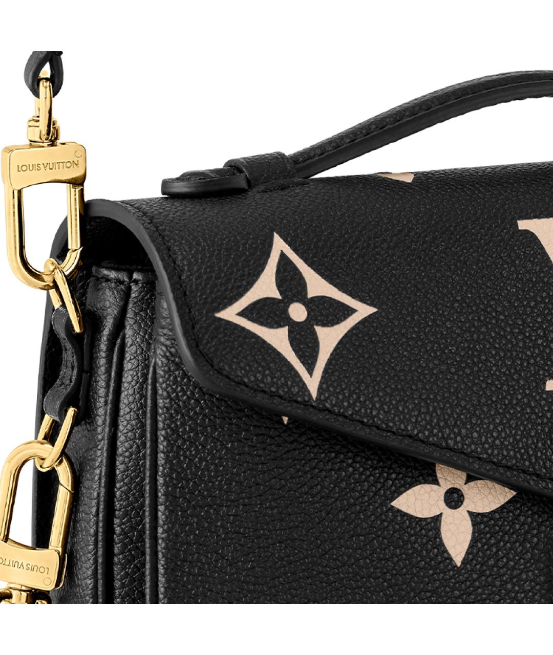 LOUIS VUITTON Черная кожаная сумка через плечо, фото 5