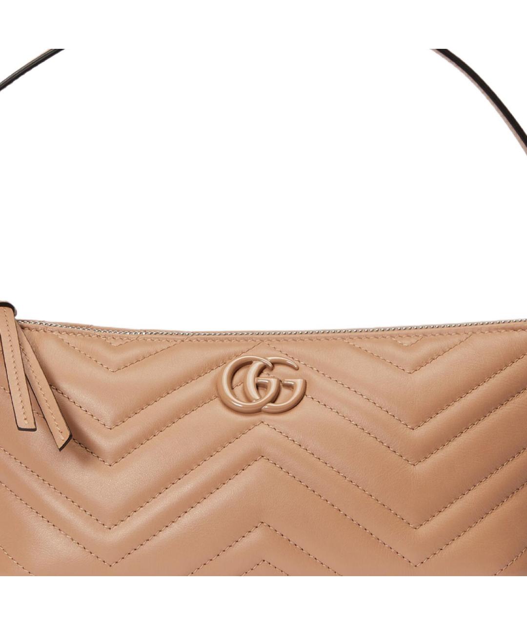 GUCCI Бежевая кожаная сумка через плечо, фото 9