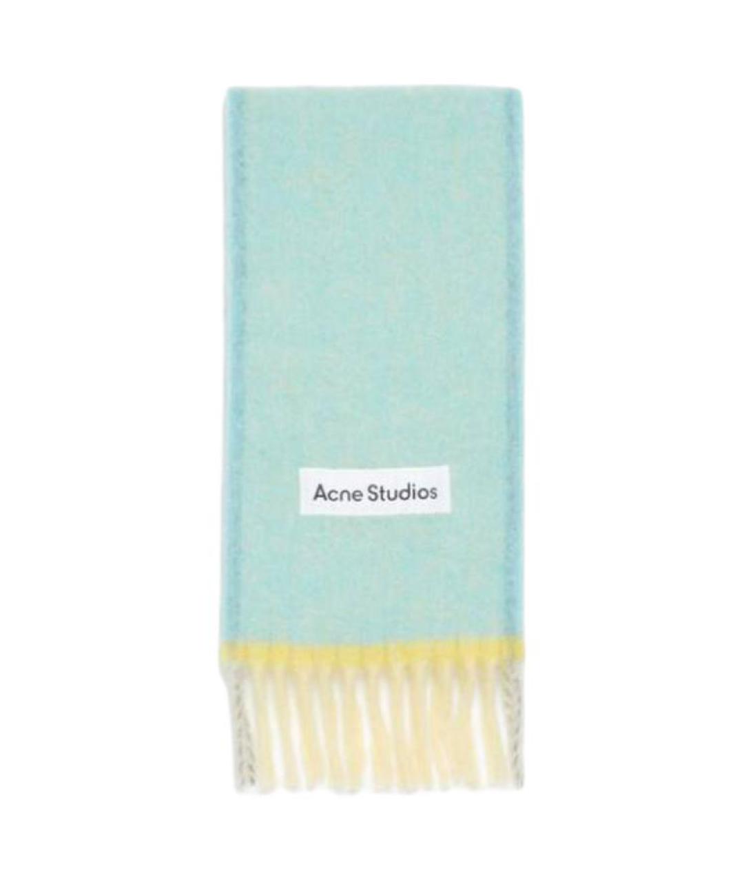 ACNE STUDIOS Бирюзовый шерстяной шарф, фото 1