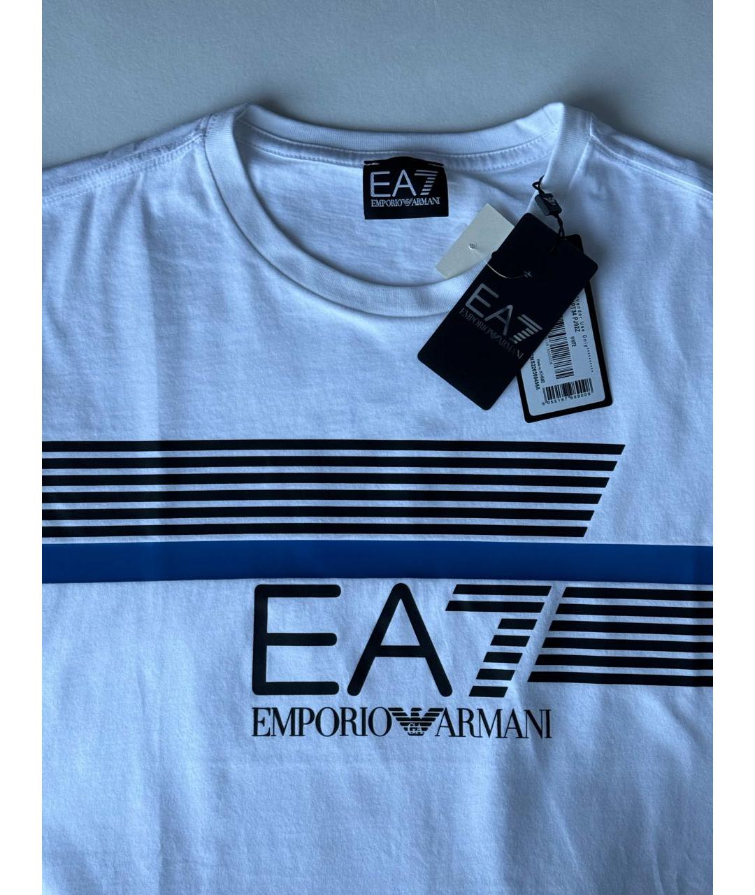 EMPORIO ARMANI Белая хлопковая футболка, фото 3