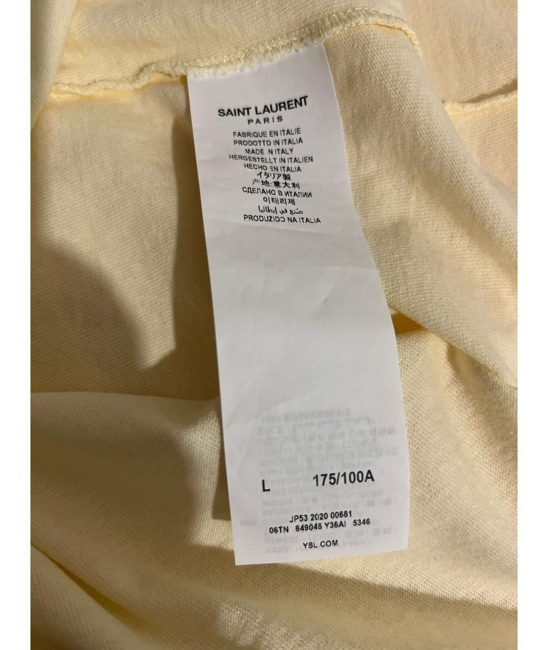 SAINT LAURENT Розовая хлопковая футболка, фото 4